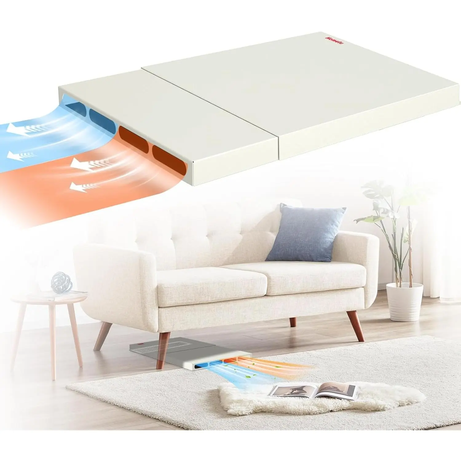 Air Vent Extender for Under Furniture - Metal Material, Heat Resistant,Durable,Sturdy and  Adjustable Length, Floor Vent Deflector Extender for Sofas, Beds, Wardrobe and Bookcases