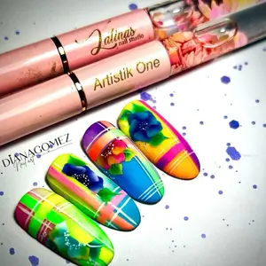 Latinas Nail Studio Round Pink with Glitter Handle Petal Nail Brush Set 3 Nail Art  Brushes Stripes Grid Flower Painting Drawing Pen