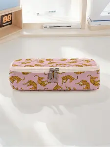 Tiger Print Large Capacity Pencil Case, Durable Multi-Functional Storage Bag, Portable Zipper Organizer for School Office Stationery Supplies, Pencil Holder