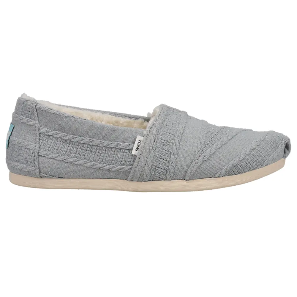 TOMS Womens Alpargata Cozy Slip On Flats Casual - Grey