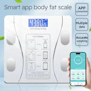 White Smart Scale, Bluetooth Electronic Bathroom Scale, Supports App Sync, Body Composition Analysis, Body Fat Monitoring & BMI Calculation, Health Management Analyzer，Valentine's Day Gift
