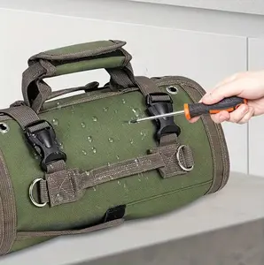 Waterproof Oxford Fabric Tool Roll Bag Durable Portable Storage Pouch for Mechanics Electricians