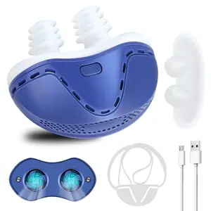 Anti Snoring Devices, Double Vortex Anti Snoring Device, Snoring Solution, Adjustable Wind Speed, Suitable for All Nose Shapes, Stop Snoring Suitable for Men and Women, Blue