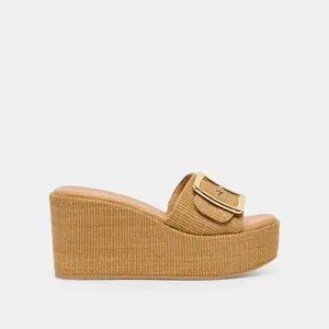 Dolce Vita JILIAN WIDE WEDGES MOCHA RAFFIA