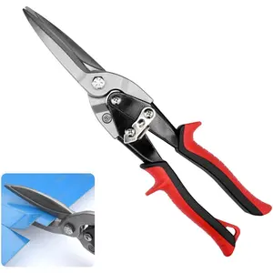 Aviation Tin Snips for Cutting Metal Sheet Tin Cutting Shears with Forged Blade, Heavy Duty Metal Cutter Long Straight Cut 12 inches Metal Shears