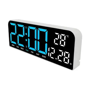 Large Digital Wall Clock - LED Electronic Clock with Big Numbers, Multifunctional Kitchen Clock | Easy-to-Read Alarm Clock, Modern Digital Wall Clock, Indoor Digital Clock for Home and Office Decor