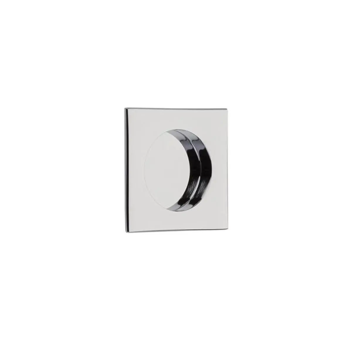 Emtek 2213US26 Ambidextrous Contemporary Square Flush Pull - Bright Chrome, 2.5" Height, Metal Brass Door Handle, Reversible Grip, Premium Feel