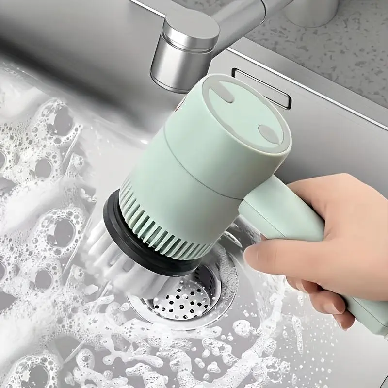 Automatic Handheld USB Rechargeable Electric Cleaning Brush with Swivel Head, Expandable Design, and Multiple Attachments for Kitchen, Bathroom, Car, and Shoes, Bathroom Cleaning Tools