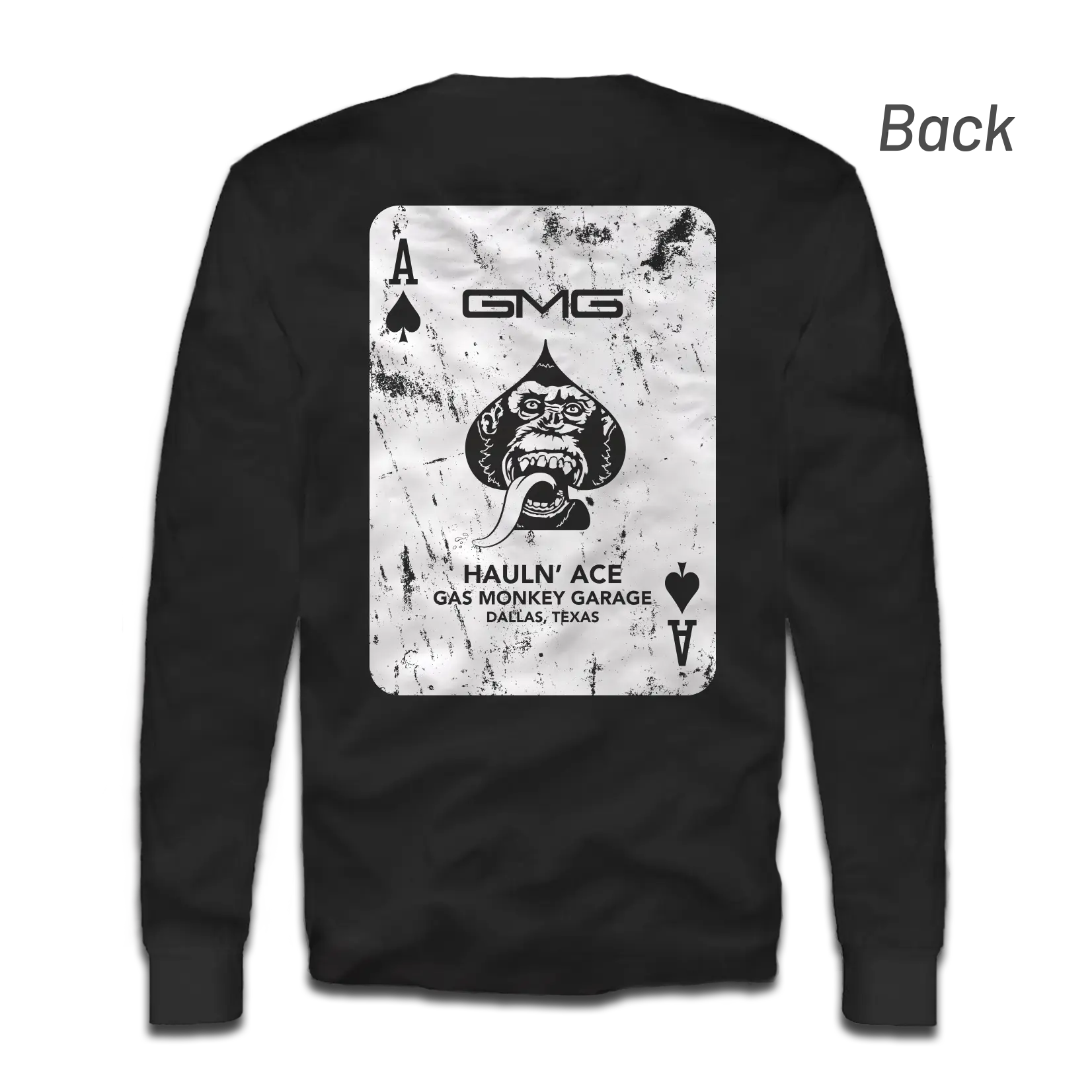 Gas Monkey Garage Hauln' Ace Long Sleeve Tee - Soft Breathable 100% Cotton Fitted Crew Neck Graphic Top for Men