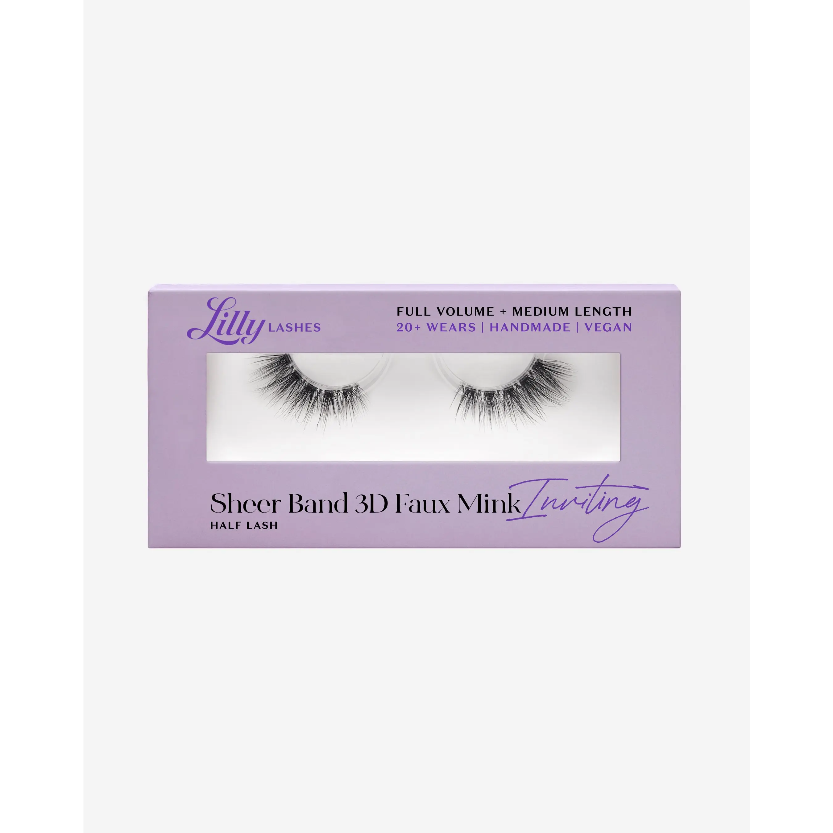Inviting 3D Faux Mink Sheer Band Half Lash Eyelashes Makeup