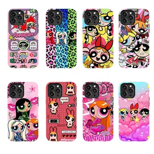 Kawaii Powerpuffs Anime Girls Film Shell Painting Cute Phone Cases Suitable for iPhone 17-11 Pro Max/Plus and  Samsung Galaxy S23-25