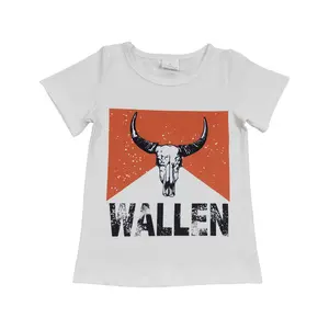 western baby girls wallen milk silk kids T- shirts babygirl western