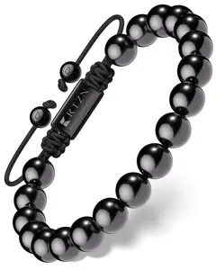 RTZN Black Tourmaline Beaded Bracelet For Men - Bali Style