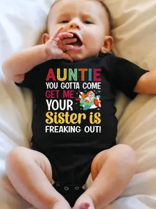 Auntie You Gotta Come Get Me Baby Onesie Funny Aunt Niece Nephew Graphic Bodysuit for Infants