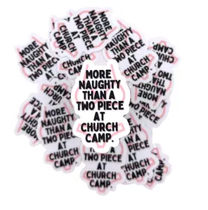 Sinful Sticker Shop Naughty Two Piece Sticker 1.29 x 2 Inch Durable Weather Resistant Dishwasher Safe for Water Bottles Laptops Bumpers Playful Bold Design