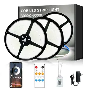 ARTBLEPRO COB LED Strip Light  Daylight White 24V Flexible Tape with RF Remote & App Control for Cabinets Bedroom TV Office Decor