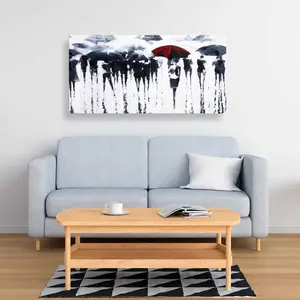 Begin Home Decor C1RC244814JWWP 24 x 48 in. Abstract Silhouettes Under The Rain - Modern Canvas Art