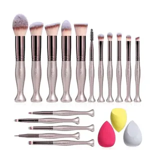 16-Piece Makeup Brush tool beauty Set 3 makeup sponges cosmetics Stand On-Premium premium synthetic foundation brush set