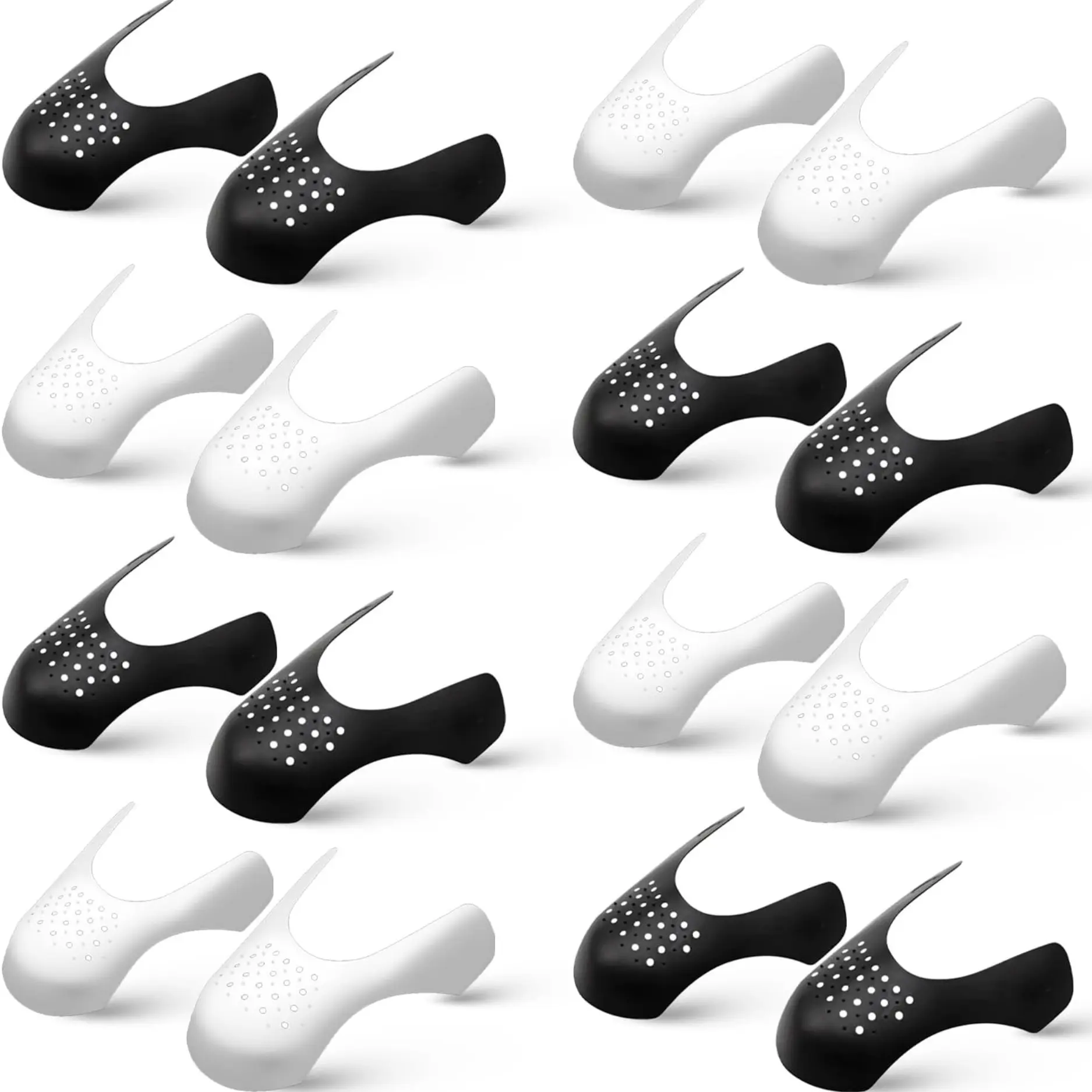 8 Pairs Silicone Crease Protectors for Sneakers, Ventilated Anti-Wrinkle Shoe Inserts for Men's Daily Wear Footwear, Fits Sizes 7-13
