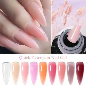 MTSSII 6 Pcs Builder Gel for Nails Builder Kit Clear White Peach Pink Nail Extension Gel Polish with Nail Files Forms Nail Brush Manicure Nail Art Gift for Women