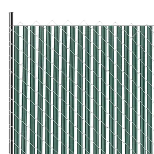 【Summervibes】VEVOR Chain Link Fence Privacy Slats Single-Wall for 5' High Fence Bottom Lock Green