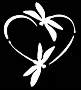 dragonfly heart vinyl decal sticker 5"