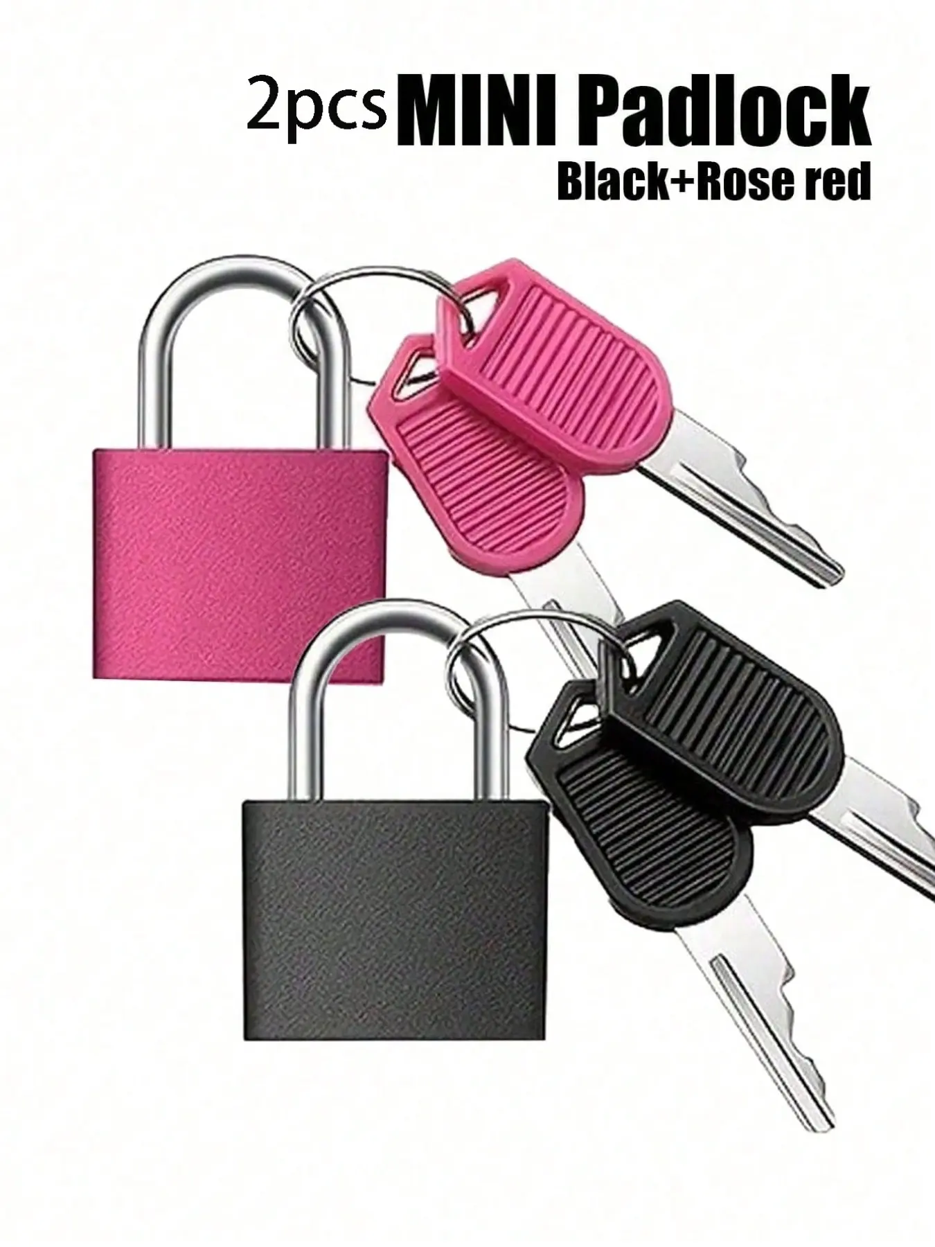 2pcs Mini Luggage Locks, & Rose, Zinc Alloy, Key Included, Ideal for Suitcases, Backpacks, Gym Lockers, Classroom Games, Locks With Keys