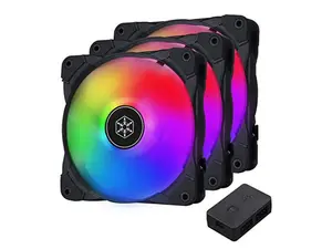 silverstone technology 3-pack of air blazer 120mm argb fans with argb controller, hydro bearing and pc case fans (sst-ab120i-argb), model:sst-ab120i-argb-3pk