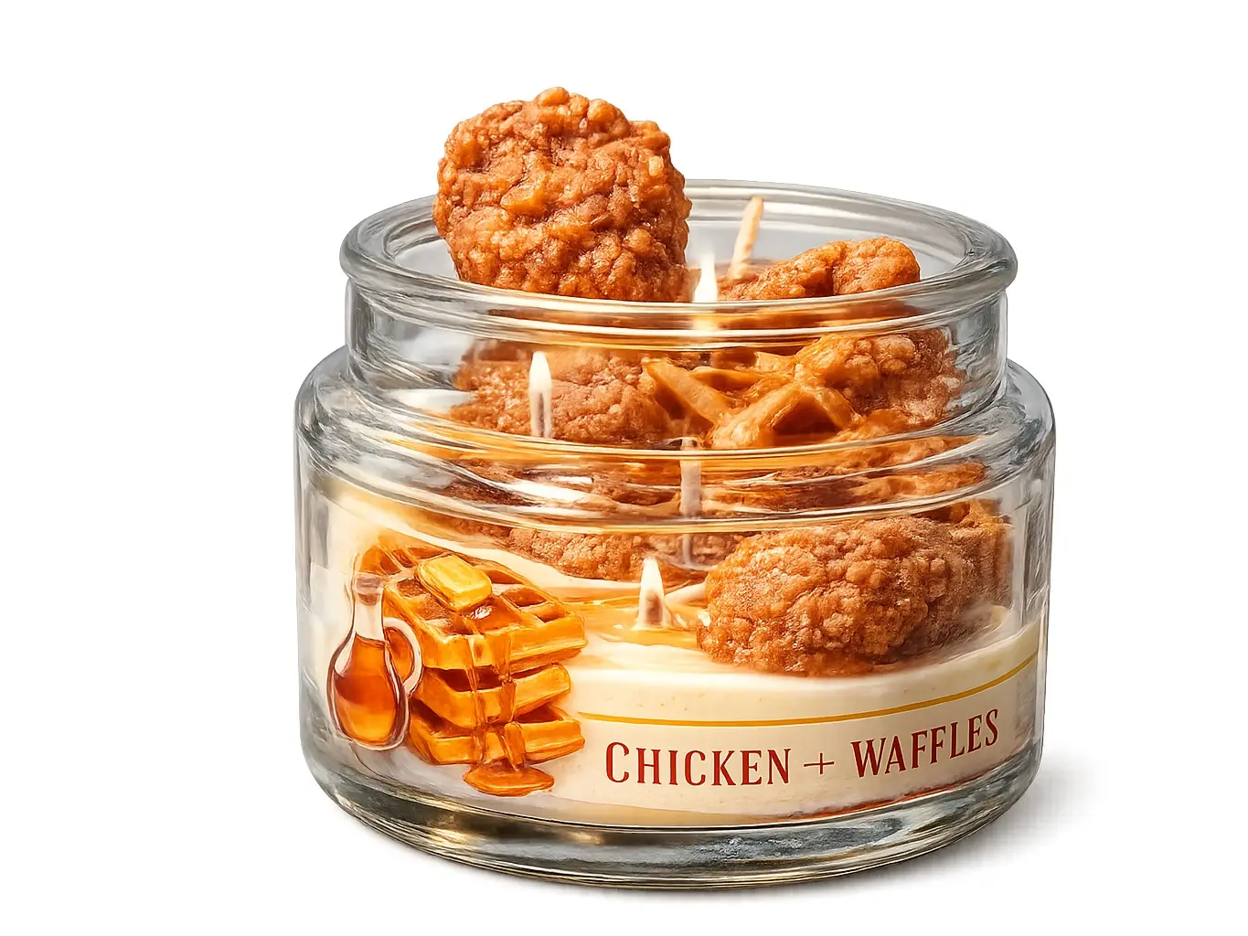 Chicken and Waffles 3D Candle