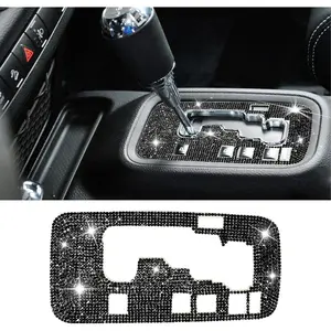 New Upgrade Bling Gear Shift Box Frame Cover Trim Sticker, Gear Shift Panel Trim Sticker, Bling Car Interior Accessories for Women Men, Compatible with Wrangler 2012-2018 (Black