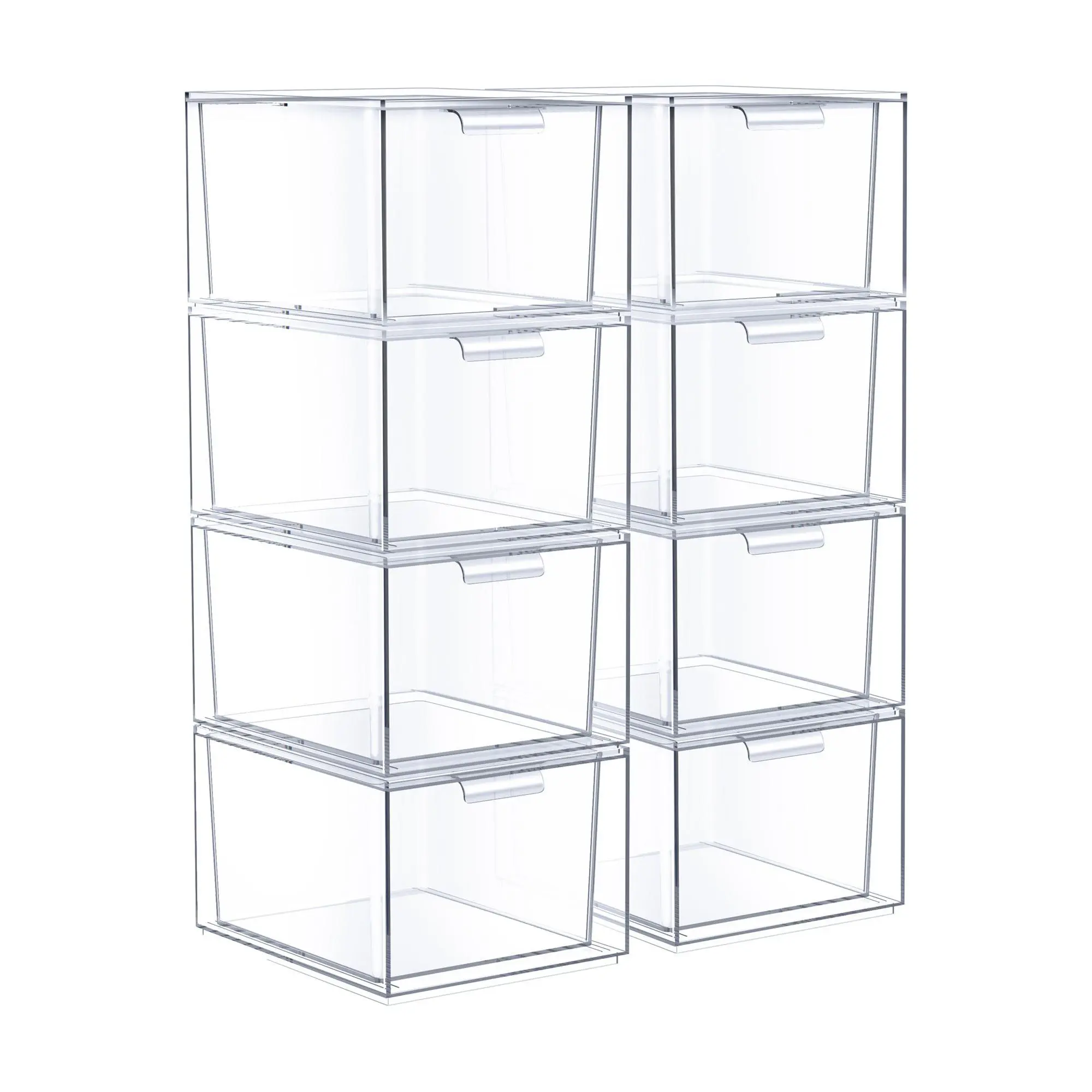 Sorbus 8 Pack Clear Stackable Acrylic Drawer Maeup Organizers