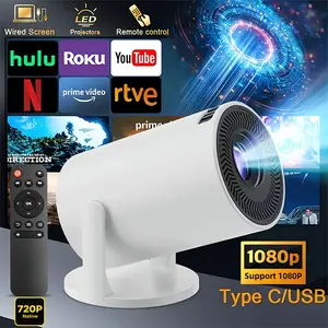 HD Projector with Electric Keystone, 1080P Support, Compatible with Mini Phone, 720P Native, Smartphones, Tablets, Laptops, TV Sticks And USB Drives, Desktop Mount, 180° Adjustable Lens