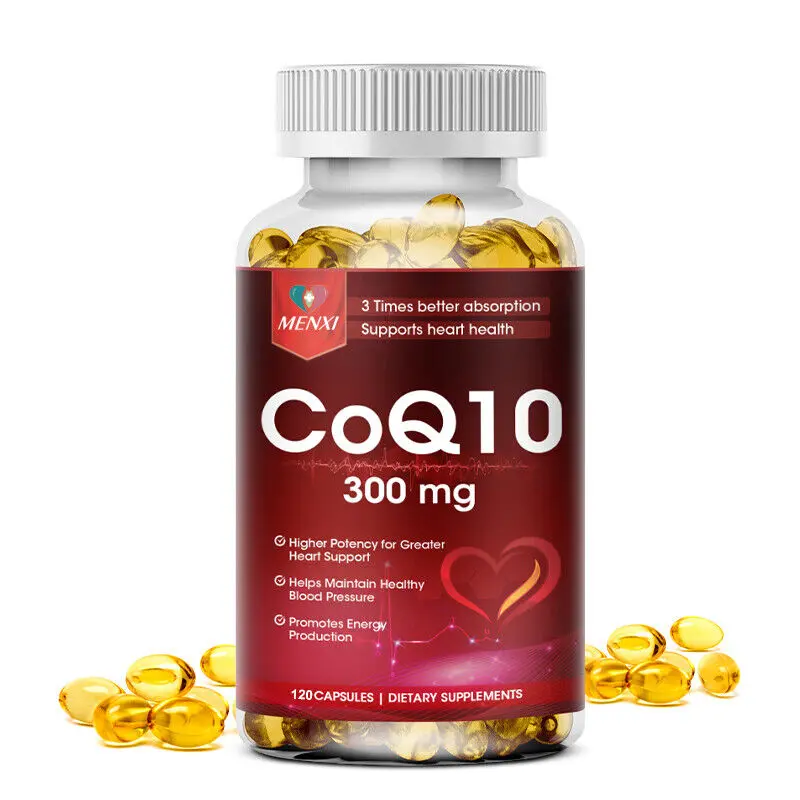 MENXI Coq10 Capsules - 300mg Coenzyme q10 120 capsules for heart health maintenance