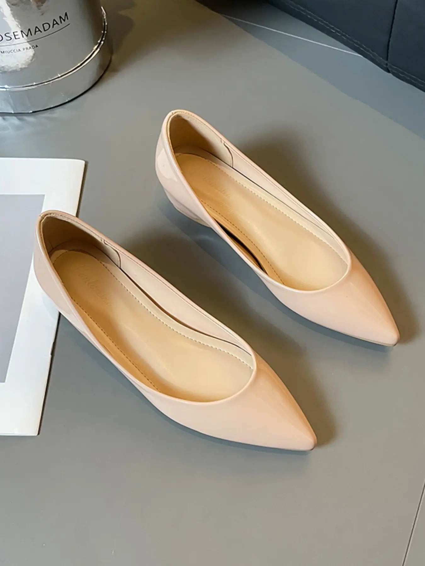 Women's Pointed Toe Ballet Flats, Elegant Slip-On Shoes for All Seasons, Comfortable Business Style Footwear, Perfect New Year Gift