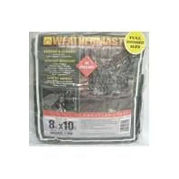 Heavy-Duty Camouflage Poly Tarp, 8 x 10 ft. Waterproof 1000 Denier Polyethylene Shelter for Camping and Hiking, UV Resistant, Heat-Sealed, Outdoor Cover, Rope Lined, Aluminum Rustproof Grommets, Double Stitched Hems, Non-Reflective Fabric Finish, 1.85 Lbs