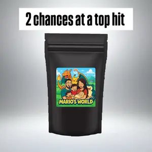 Mario's World Live Opening Bag Black 4x6 Ziplock Collectible Cards Assorted Prizes Live Stream Mystery Game