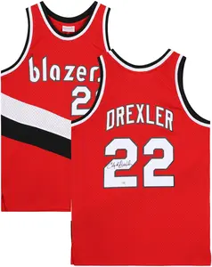Clyde Drexler Portland Trail Blazers Autographed Red Mitchell and Ness Swingman Jersey - Fanatics Authentic Certified