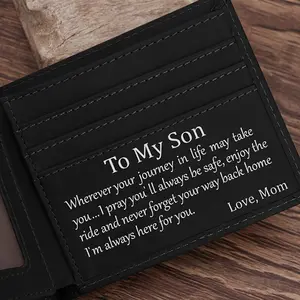 Engraved Wallet for Son ,You WillNever Lose, Top engraved leatherwallet,Engraved Wallet forSon,Personalized Cowhide Leather ,Agift for son to start the school year,Lightweight & Chic for CasualOccasions,Mens Wallet,Back toschool,Springgifts Black