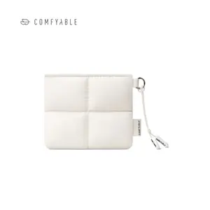 Comfyable Cute Puffy Coin Purse Pouch Change Holder for Women, Small Organizer with ID Window, Magnetic Closure, Water-repellent, Storage for AirPods