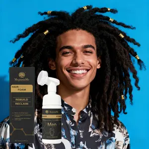 MegustaMe Men's Hair Foam - All-In-One Grooming Essential for Hair Care with Built-In Brush for Precision Application - Daily