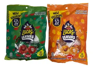 Lucas Lenwas Spicy Lollipops Assorted Mango & Watermelon Flavors – Mexican Candy 4.9 oz (140 g)