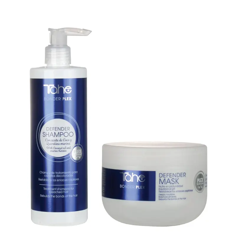 Tahe Defender Kit - Shampoo Bonder Plex 400ml + Tahe Defender Mask Bonder Plex 300ml, With Oil Coconut and Marine Keratin