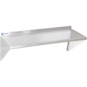 Stainless Steel Shelf 12"x36", Space-Saving Wall Mounted Shelving, 280lb Heavy Duty Steel Shelves with Easy-Clean Surface for Kitchen, Restaurant, Bar, Hotel (Commercial & Home Use)