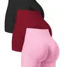 Women's High Waisted Colorblock Spandex Soft Activewear Shorts - Breathable, Stretchy, Tight Fitted Athleisure Bottoms for Gym, Running (Workout Clothes Women)