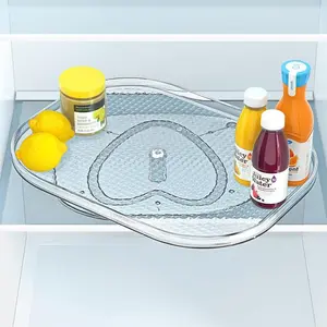 【Holiday Deals】Susan Turntable Organizer - Fits Most Refrigerators, Rectangle Turntable Rack Spice Organizing, Heartspin Lazy Susan Organizer for Fridge, (Large) summerwins