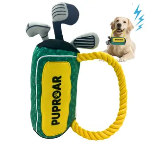 PUPROAR Golf Squeaky and Crinkle Dog Toy - Fun Puppy Birthday & Christmas Present & Stocking Stuffer