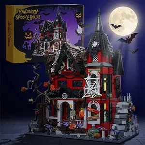 1249pcs MOC Haunted House Building Blocks Set Horror Spooky Building Bricks DIY Puzzle Toys for Adults Kids Gift Room Decoration