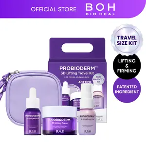 BIOHEAL BOH Probioderm 3D Lifting Travel Size Skin Care Kit | Korean Skincare Set for Firming & Hydration, with Ampoule, Face Moisturizer & Serum Spray | Mini Travel Essentials & Gift Set for Women Smooth Restore