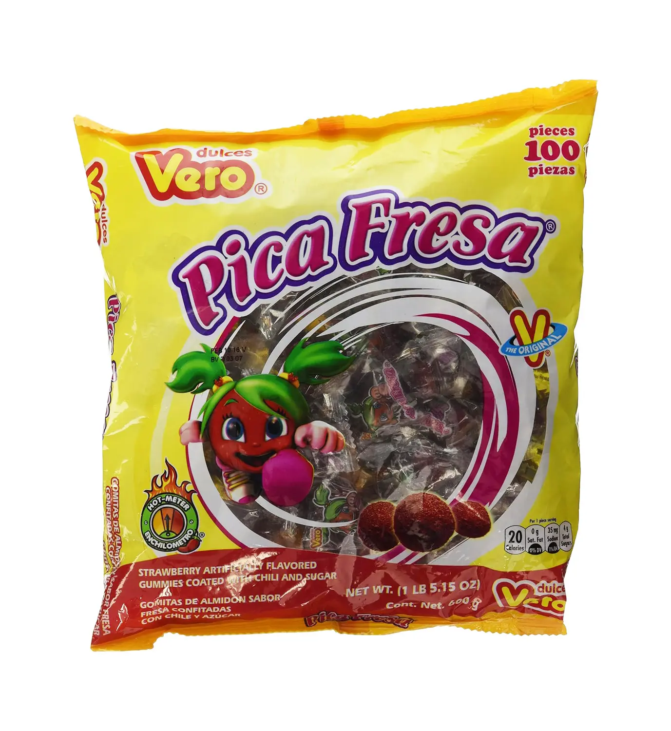 Vero Pica Fresa Candy (100 Pack) - Spicy Strawberry Mexican Candy, Chili-Coated Chewy Treat, Dulces Mexicanos, Sweet and Tangy Snack Vero Pica Fresa Candy (100 Pack) - Spicy Strawberry Mexican Candy, Chili-Coated Chewy Treat, Dulces Mexicanos, Sweet and Tangy Snack