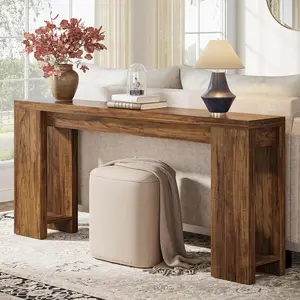 LITTLE TREE 70.9-Inch Extra Long Console Table, Farmhouse Wood Sofa Table Behind Couch, Narrow Entryway Accent Table for Living Room, Hallway, Entrance, Foyer small